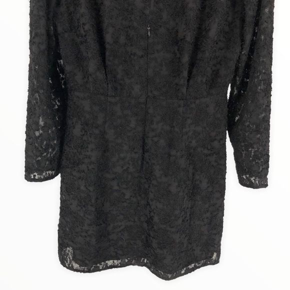 Wayf Rae Black Puff Long Sleeve Ruched Mini Dress size Large - Picture 9 of 14